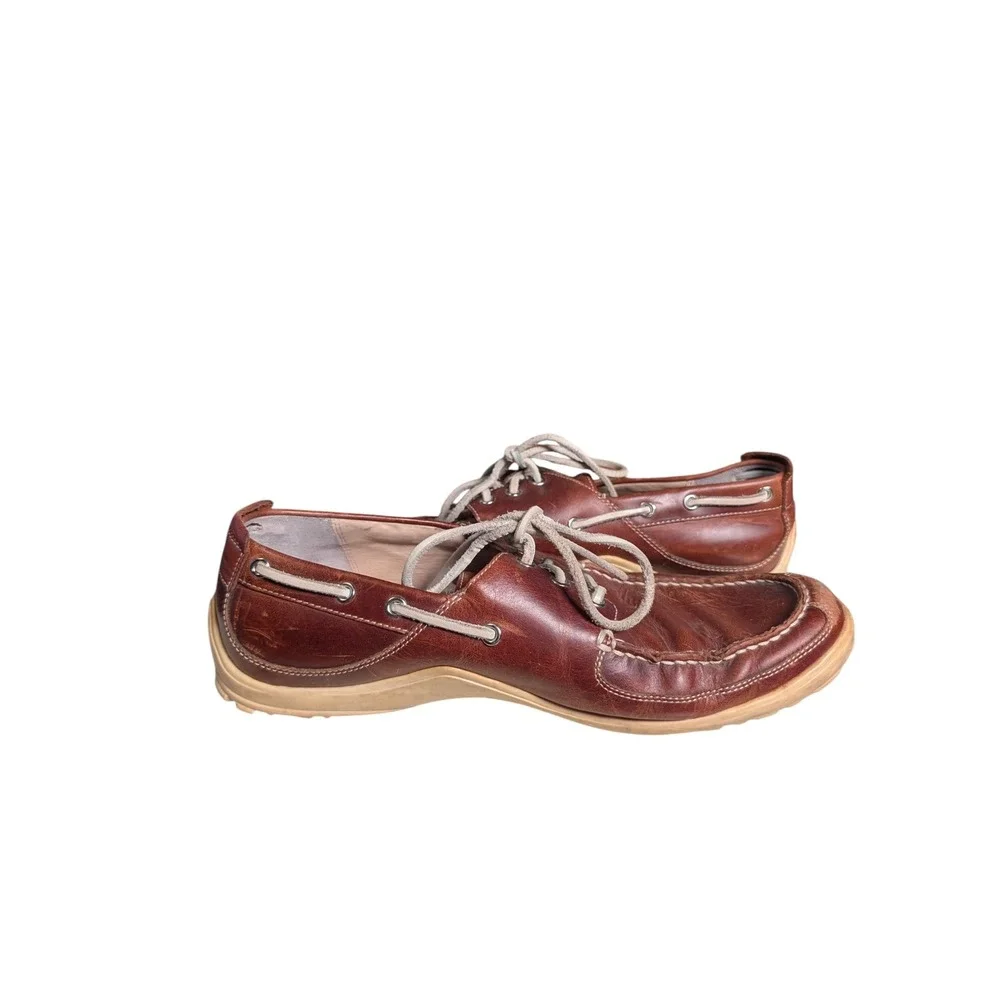 Cole Haan Mens Brown Leather Boat Shoes C03542 Moc Toe Loafers Size 10.5 M